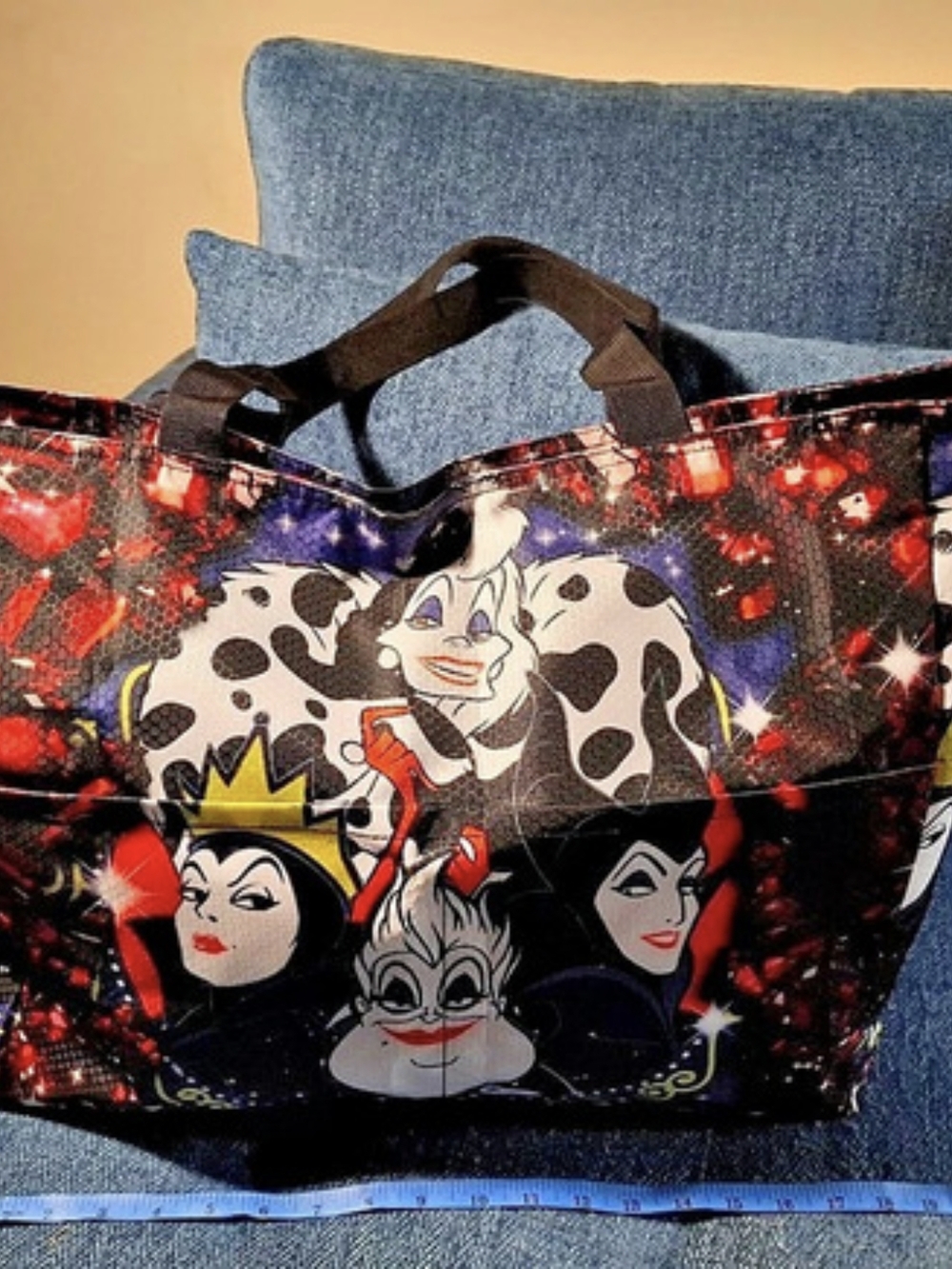 Disney Villains All-Over Print Tote Bag Black & Red